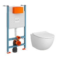 Унитаз с инсталляцией VitrA Sento L-Box сиденье с микролифтом