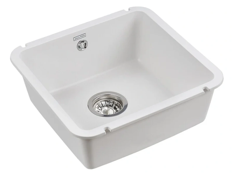 Мойка для кухни Paulmark Unter 45.5 см белая PM204543-WH (детальная фотография), квадратная