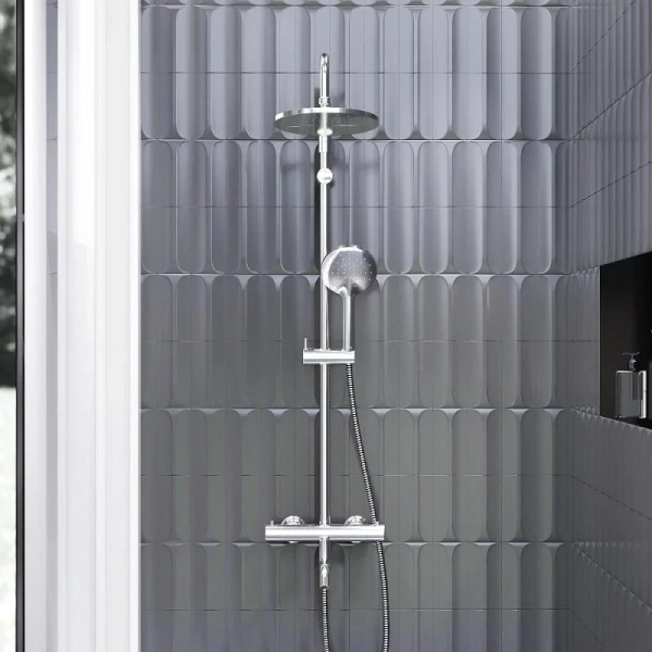 Душевая стойка Damixa Jupiter 977810 с термостатом (детальная фотография), с термостатом