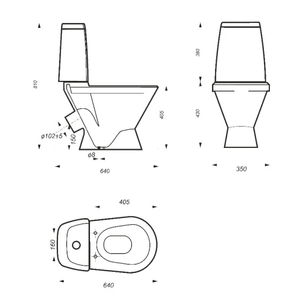 Унитаз компакт Sanita Самарский белый WC.CC/Samarsky/1-P/WHT.G/S1 (детальная фотография), напольные