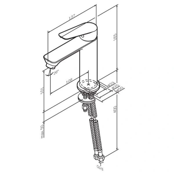 Смеситель для раковины Am.Pm Crave хром F9C02100 (детальная фотография), для раковины