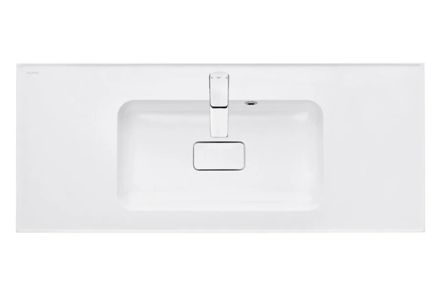 Раковина Акватон Ричмонд 120 см белая 1A70583KRD010 (детальная фотография), большая, прямоугольной формы, широкая