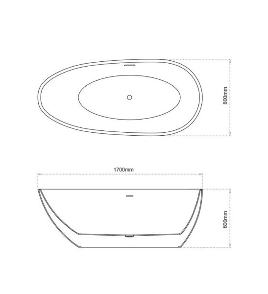 Ванна акриловая Grossman Fly 170x80 см черная матовая GR-1102MB (детальная фотография), современныe, hi-tech