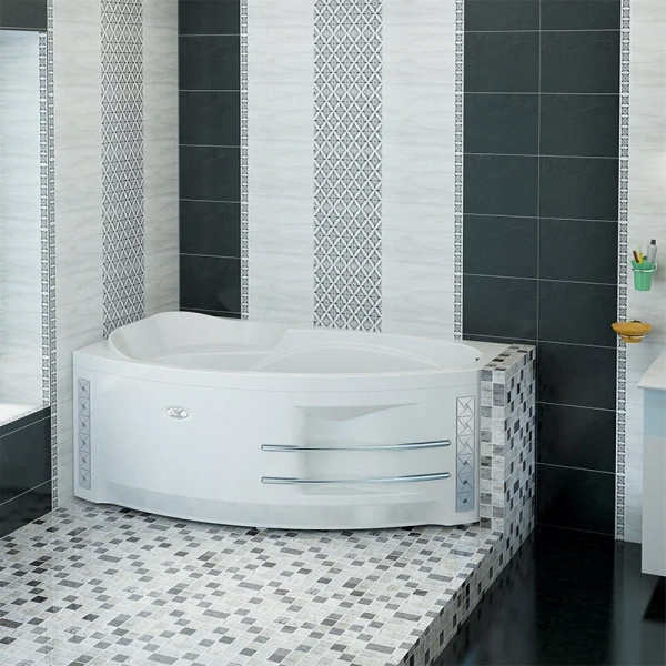 Ванна гидромассажная акриловая Vannesa Massage София с полотенцедержателями, 169 х 99 см, система баланс хром, левая/правая 2-76-2-1-0-223 (детальная фотография), асимметричные