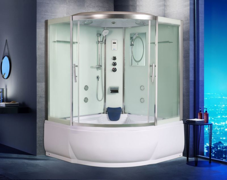 Душевая кабина WeltWasser WW500 150x150 см с поддоном WW500 EMMER 15055 (детальная фотография), полукруглые, четверть круга