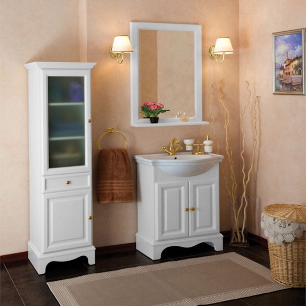 Тумба под раковину, цвет белый матовый, фурнитура золото, La Beaute Michel BMI70LBO.OR (детальная фотография), по запросу