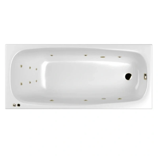 Ванна гидромассажная Whitecross Layla Slim Line, 180 х 80 см, белая/бронза, 0122.180080.100.LINE.BR (детальная фотография)