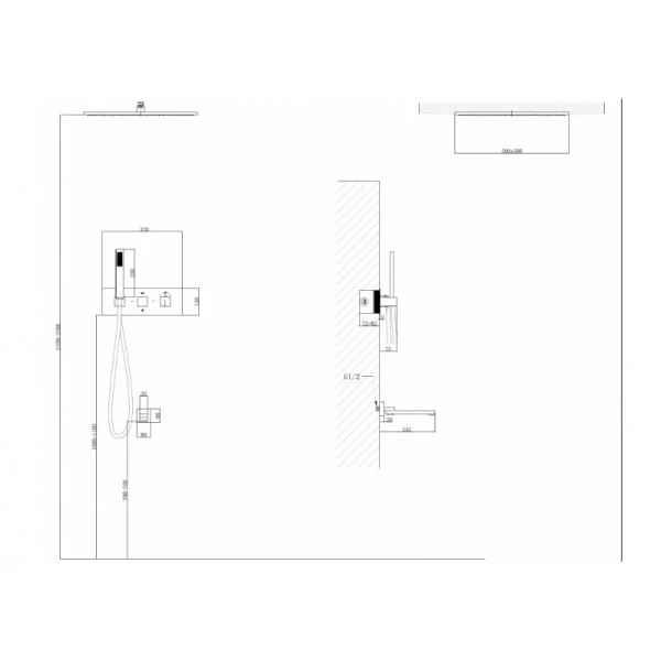 Душевой комплект Abber Daheim золото матовое AF8254G (детальная фотография), душевые комплекты, наборы
