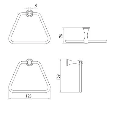 Полотенцедержатель Lemark Standard хром LM2135C (детальная фотография), классические, ретро