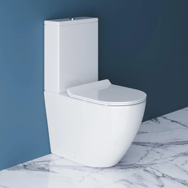 Унитаз компакт Belbagno Sfera-R BB2141CPR безободковый (детальная фотография), с нижним подводом воды