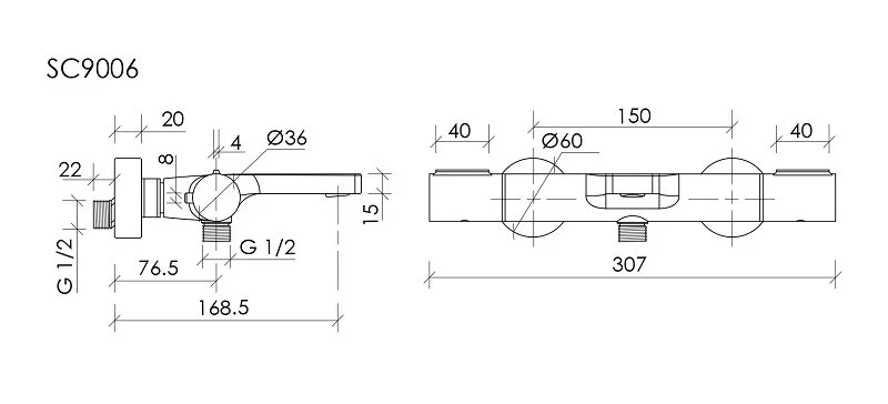 Смеситель для ванны Sancos Etna вороненая сталь SC9006GG (детальная фотография), для ванны