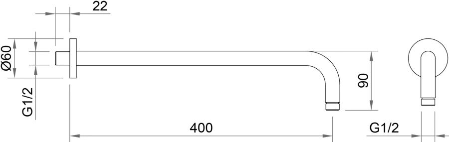 Кронштейн для верхнего душа BERGES Ventas хром 074009 (детальная фотография), нет в наличии