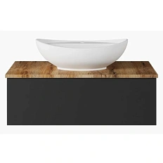 Тумба с раковиной подвесная Misty Ива 90 см с ящиком
