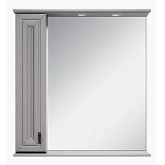 Зеркальный шкаф с подсветкой Misty Лувр 75 см серый левый