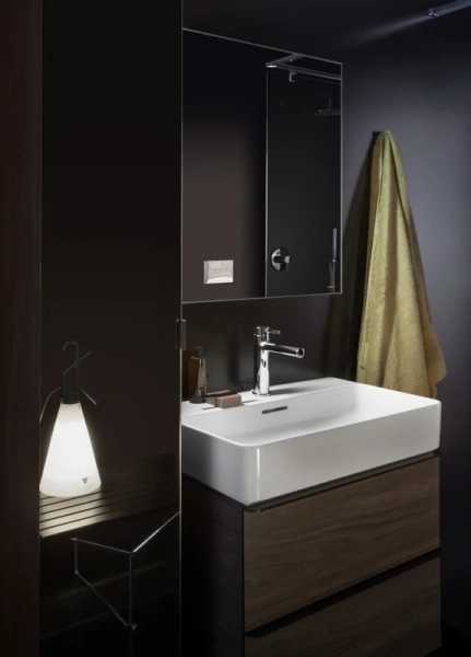 Раковина Laufen Val 65 см белая с 1 отверстием для смесителя 8.1028.4.000.104.1 (детальная фотография), подвесные, пристенные