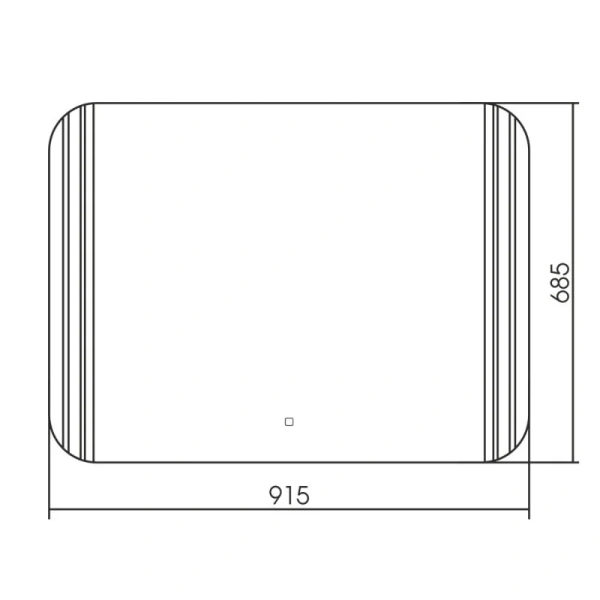 Зеркало с подсветкой Abber See 90 см прямоугольное AG6101S (детальная фотография), в наличии