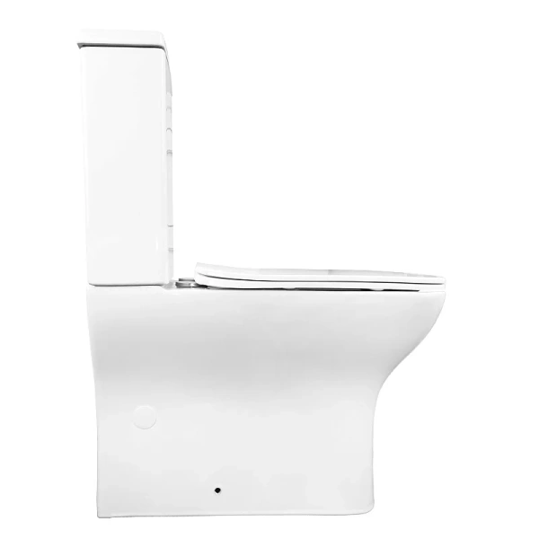 Унитаз компакт Azario Fresco с сиденьем AZ-8302 (детальная фотография), с горизонтальным, прямым выпуском, с прямым выпуском