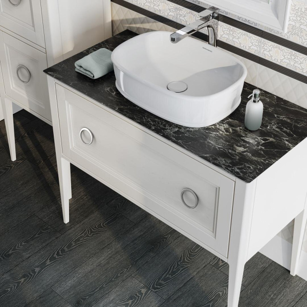 Тумба под раковину напольная Kerama Marazzi Plaza Classic 120 см белая матовая PL.CN.120.1+1\WHT.M (детальная фотография), классика, ретро