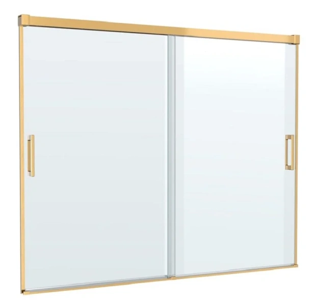 Шторка для ванны Cezares Tandem Soft 180х145 см прозрачное стекло профиль золото TANDEM-SOFT-VF-2-180/145-C-BORO-IV (детальная фотография), современные, hi-tech