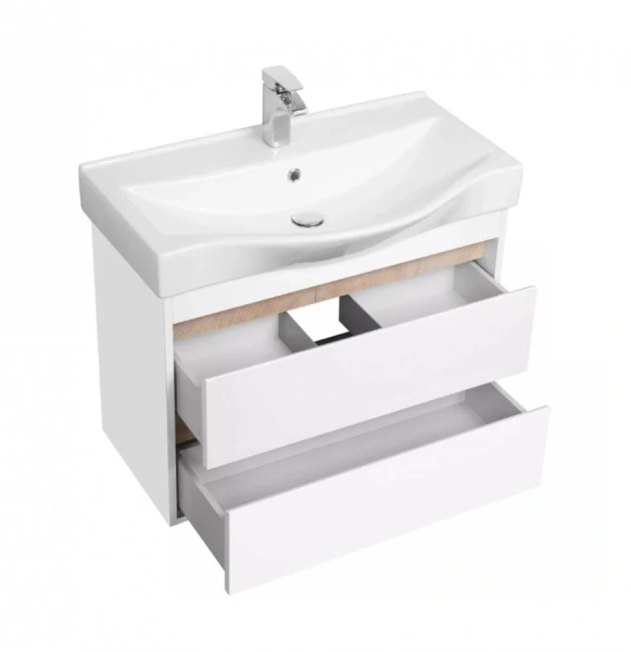 Тумба с раковиной Акватон Нортон 1A248901NT010 80 см с двумя выдвижными ящиками (детальная фотография), 80 см