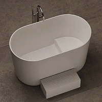 Ванна DEA Design Single DD8673 1350 18, 135 х 75 см, искусственный камень, цвет белый матовый