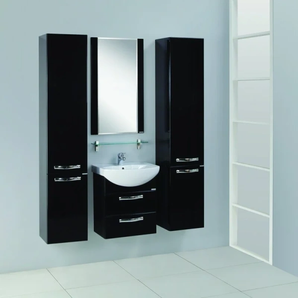 Тумба с раковиной подвесная Акватон Ария М 1A140001AA 50 см с двумя ящиками (детальная фотография), моноблок