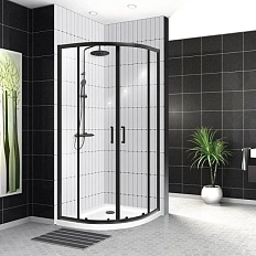 Душевой уголок BelBagno Uno-195 100х100 см профиль черный матовый