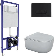 Унитаз с инсталляцией BERGES Novum кнопка D5 черная