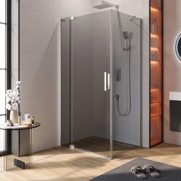 Душевой уголок Cezares Slider 110х80 см стекло серое профиль хром SLIDER-AH-1-80-100/110-GRIGIO-Cr (детальная фотография)