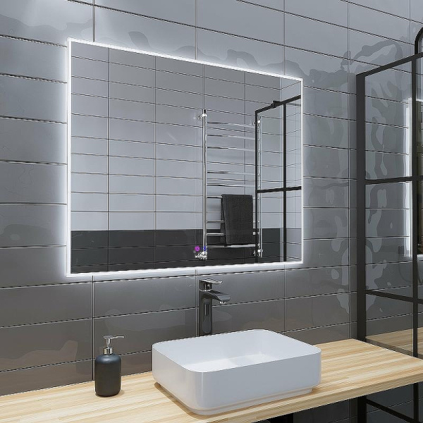 Зеркало с подсветкой Grossman Pragma 100 см белое 1810080 (детальная фотография), в наличии