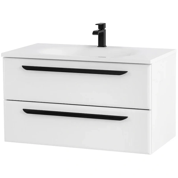 Тумба под раковину подвесная Cezares Eco 90 см bianco opaco ECO-900-2C-SO-BO (детальная фотография), современная, hi-tech