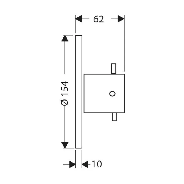 Запорный вентиль Axor Starck 10970000 (детальная фотография), для душа