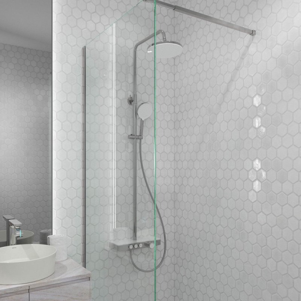 Душевая стойка BERGES Morans хром сильвер 075001 (детальная фотография), хром