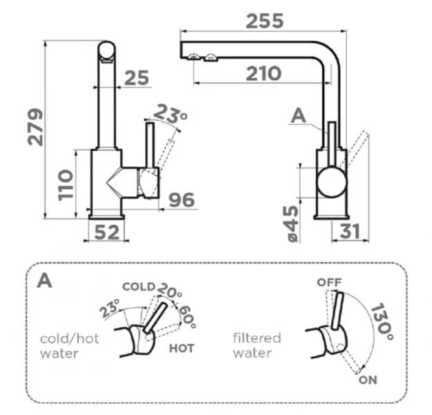 Смеситель для кухни Omoikiri Nakagawa 2 Plus-BL черный 4994414 (детальная фотография), для кухни