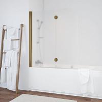 Душевая шторка на ванную профиль бронза стекло сатин Vegas-glass