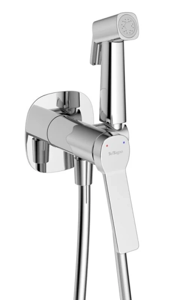 Гигиенический душ со смесителем BelBagno Albano хром ALBANO-HGN-CRM (детальная фотография), полный комплект со смесителем