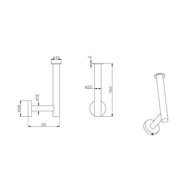 Бумагодержатель Акватек Вега хром AQ4007CR (детальная фотография), современные, hi-tech