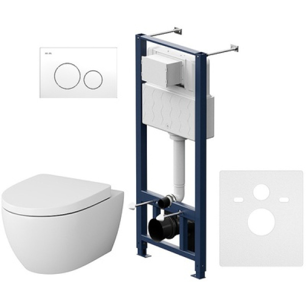 Унитаз с инсталляцией Am.Pm Awe с белой клавишей IS47001.111738 (детальная фотография)