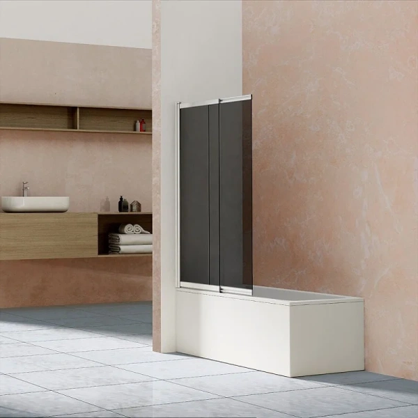 Шторка для ванны Vincea 100х145 см хром стекло тонированное VSB-1E100CG (детальная фотография)