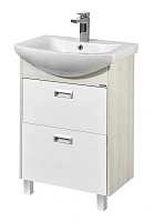 Тумба под раковину напольная Акватон Бекка 60 см белая/дуб сомерсет