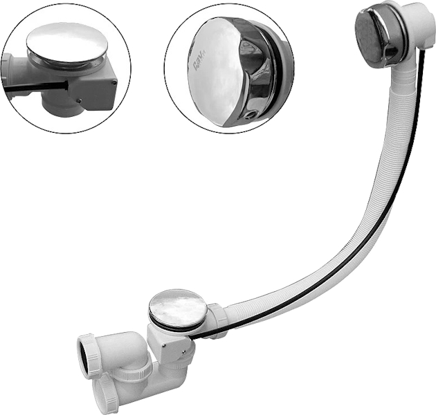 Слив-перелив Riho пластиковый MD0471 (детальная фотография), полуавтомат