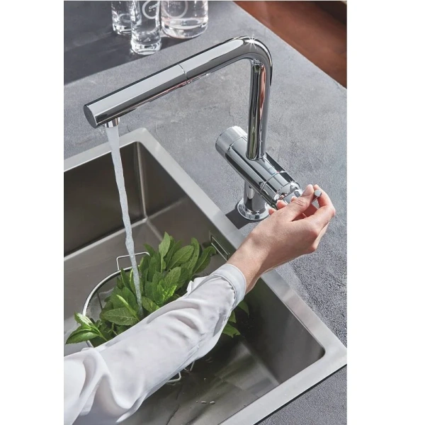 Смеситель для кухни Grohe Blue Pure Minta хром 31721000 (детальная фотография), однорычажные, двухрычажные