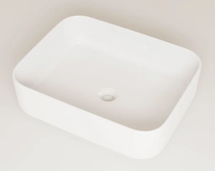 Раковина IDDIS Bridge 50 см белая глянцевая BRIWS05i27 (детальная фотография), в форме чаши, прямоугольной формы