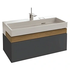 Тумба под раковину подвесная Jacob Delafon Terrace 100 см серая антрацит лак