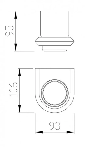Стакан для ванной Cezares Liner хром LINER-TUMS-01 (детальная фотография), металлические, стеклянные