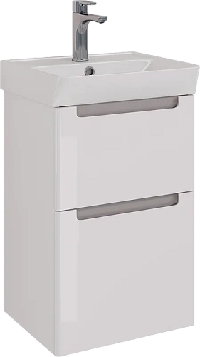 Тумба под раковину подвесная Lemark Buno 45 см белый глянец - фото 1
