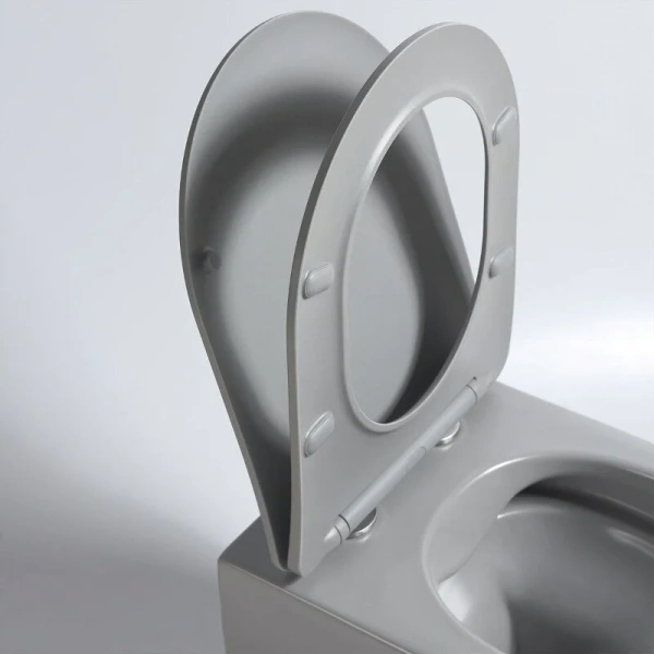 Унитаз подвесной Vincea Evo серый матовый VT1-34SMG (детальная фотография), с горизонтальным, прямым выпуском, с прямым выпуском