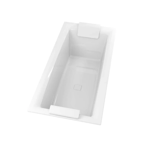 Акриловая ванна Riho Still Square FALL B100035005, 170 x 75 см, подголовники с LED-подсветкой с двух сторон, наполнение через перелив, цвет белый (детальная фотография), современныe, hi-tech