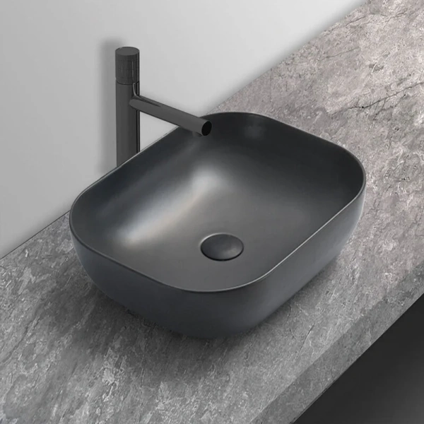 Раковина Vincea 50 см накладная, антрацит матовый VBS-101MA (детальная фотография), накладные (на столешницу), пристенные