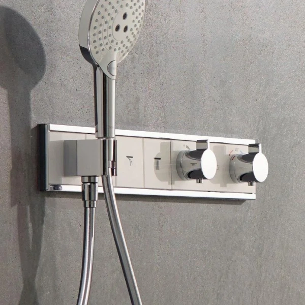 Смеситель для душа Hansgrohe RainSelect хром/белый 15355400 (детальная фотография), для душа